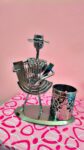 Metal Musician Lady with Pen Stand/Home Decoration/Show Piece/Figurine/Statue/Interior/Gift
