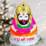 Shyam Resin Khatu Shyam Ji Statue Shyam Baba Idol for Home Temple | Pooja Idols Home Decor | White Multicolor - 5.7" inches